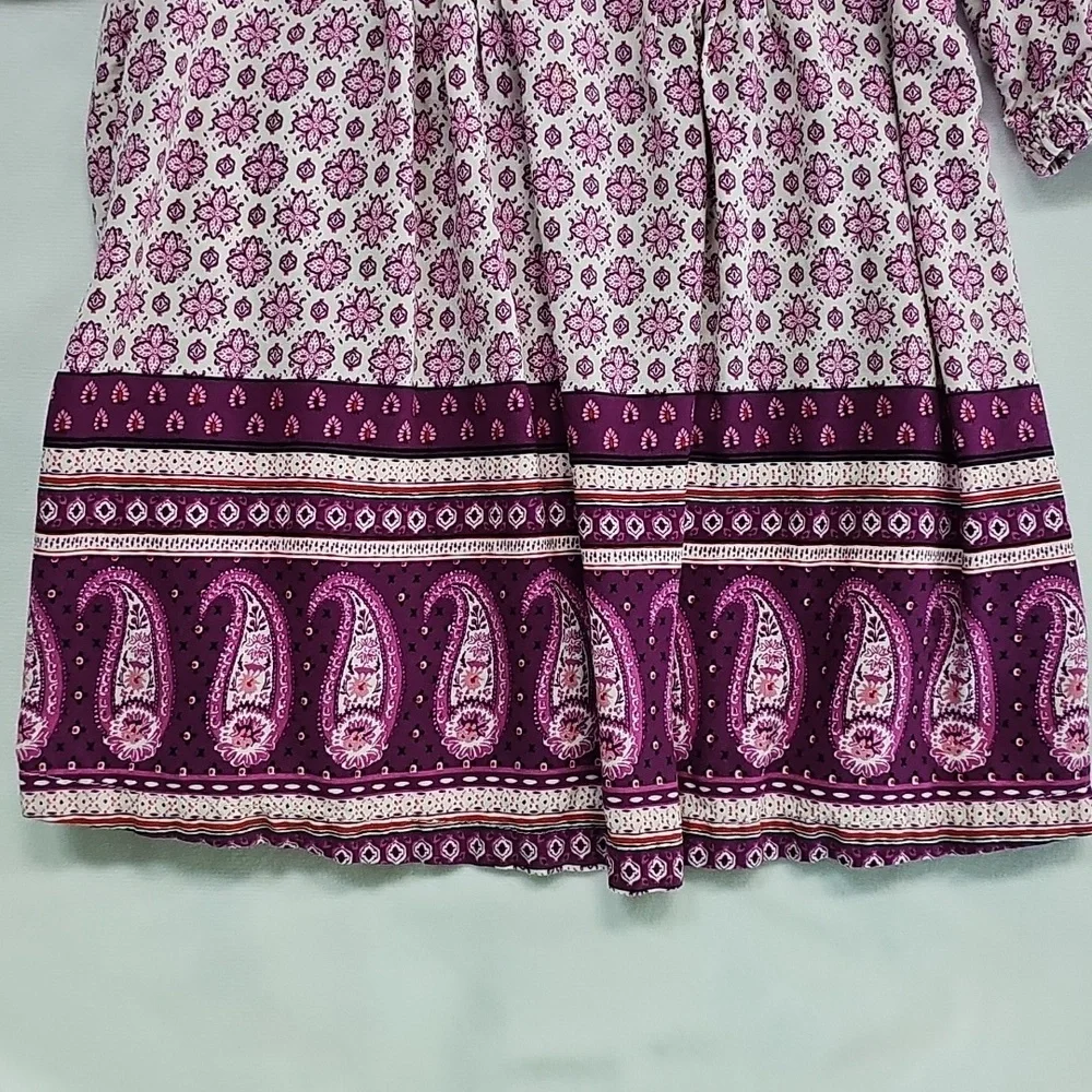 Old Navy Baby Girl Floral Dress – Pink Paisley Border Boho Style